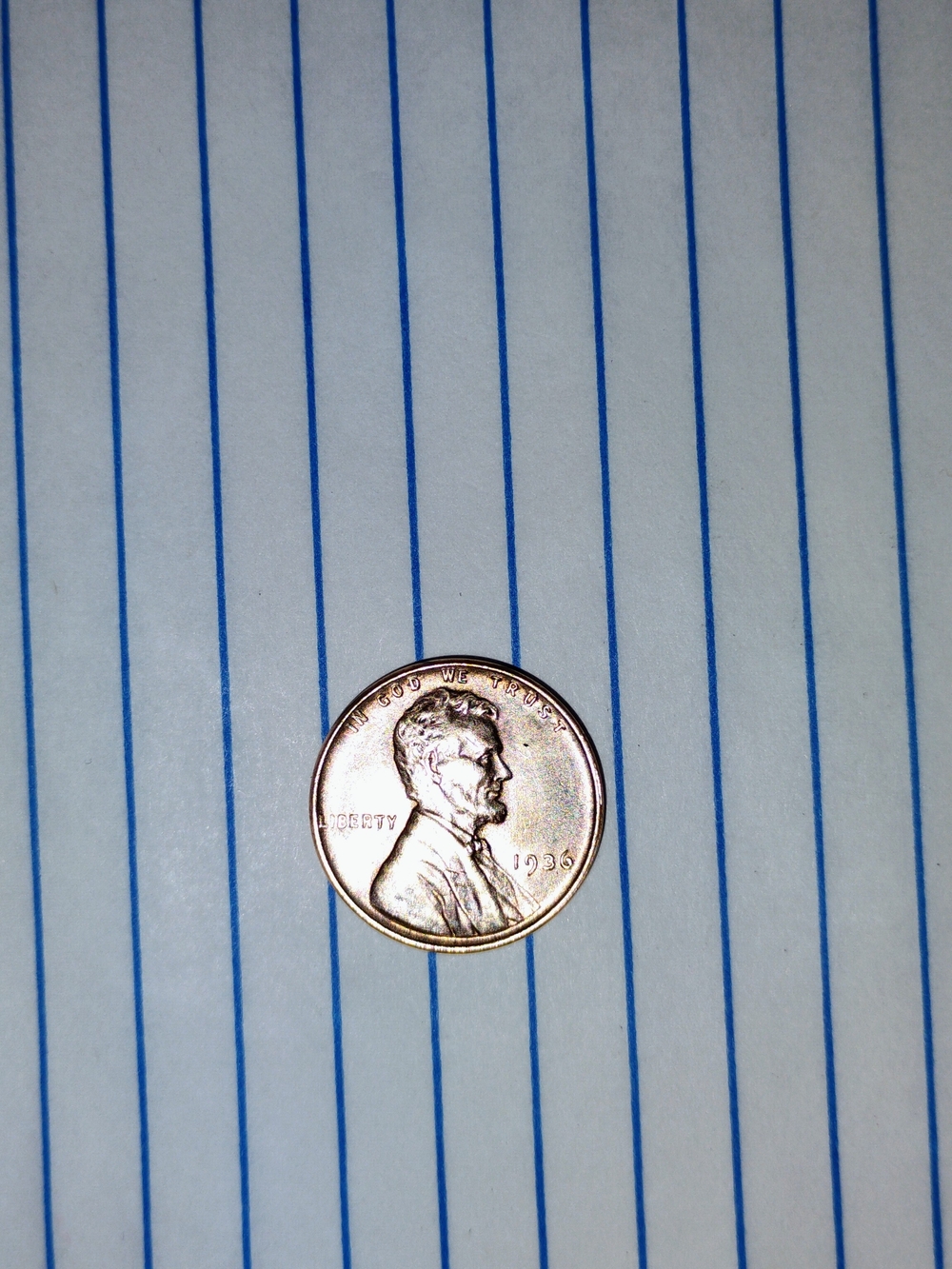 1936 Proof Wheat Lincoln Cent Possible Double Die On Reverse Side Very shiny UNC
